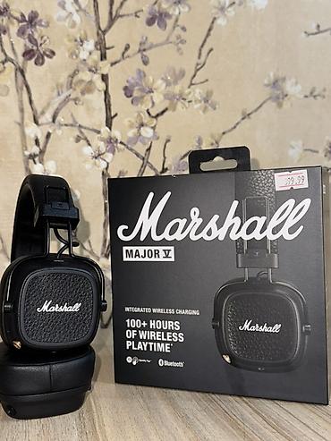 İşlənmiş Simsiz (Bluetooth) Qulaqcıqlar, Marshall, rəng - Qara