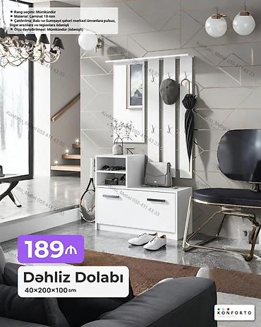 Ev və bağ: Dəhliz dolabı – 40×200×100 sm - Material: 18 mm laminat - Rəng — 1