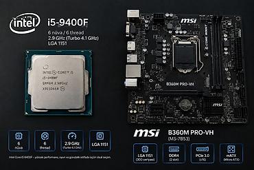 masaustu komputer ddr3: Intel Core i5-9400F prosessor + MSI B360M PRO-VH (MS-7B53) ana plata — 1