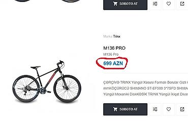 velosiped trinx: "Trinx M136" Alüminum dağ velosipedi / 700 azn alınıb Disk əyləclər — 2