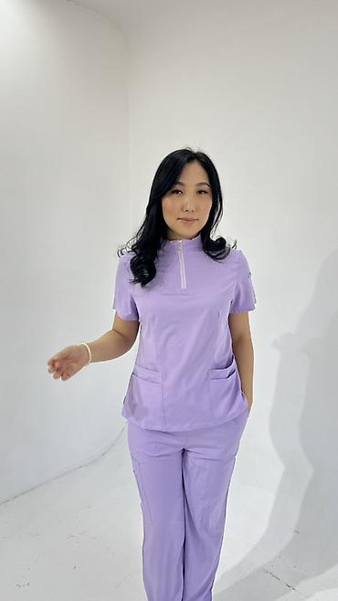 Медицинская одежда: Женский/мужской комплект медицинской формы, цвет лаванда. - Верх с — 3