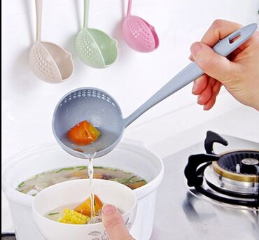 ножи для кухни: Половник-шумовка решает 2 задачи: во-первых, используется для