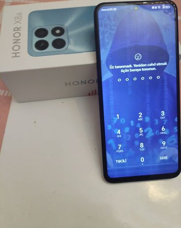 100 manata yeni telefonlar: Honor X8a, 128 GB, rəng - Qara, Sensor, Barmaq izi, İki sim kartlı