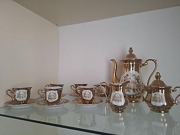 samovar satisi lalafo: Qəhvə dəsti, rəng - Qızılı, Farfor — 1