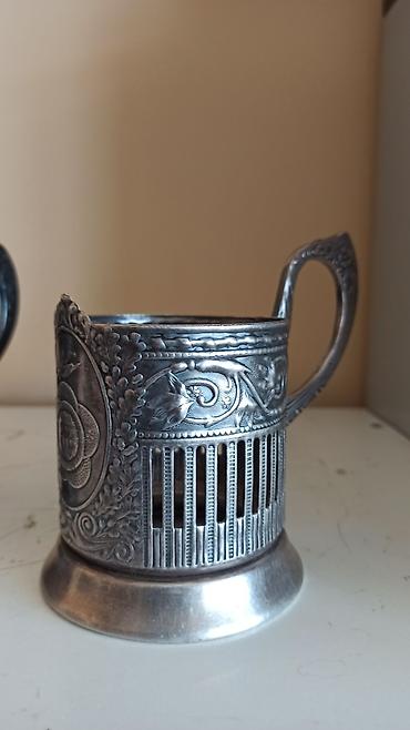 stekan nelbeki: Sovet dövrünə aid metal stəkanaltı (podstakannik) - Material — 10
