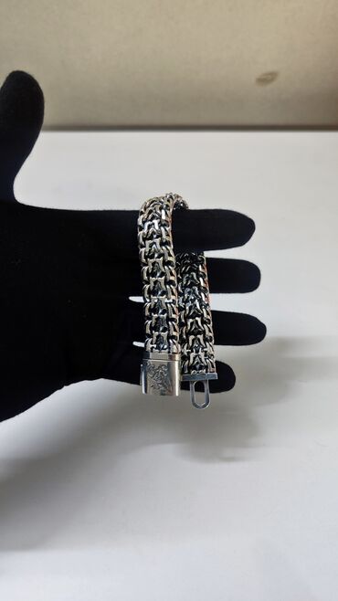 Серебряные цепочки: Серебряный браслет "Двойной Бисмарк" Вес 126 грамм — 31