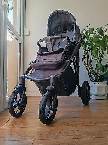 Kolica za bebe: Bebetto dečija kolica 3u1, tamno siva– auto sedište jaje-sinteza — 1