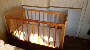 детская кровать манежка: Детская кровать из дерева+ламинат+матрац Lina, в отличном состоянии