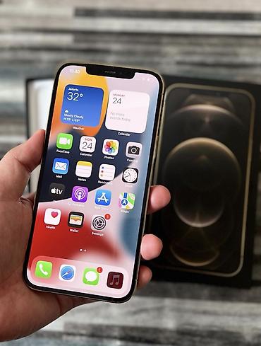 Уюлдук телефондор жана аксессуарлар: IPhone 12 Pro Max, Колдонулган, 256 ГБ, Алтын, Коргоочу айнек, Кабель, Куту, 100 % — 7