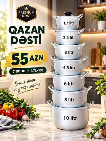 sonifer qazan desti: Qazan, rəng - Gümüşü, Alüminium — 1