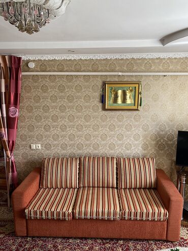 белорусская мебель: Диван-кровать, цвет - Коричневый, Б/у