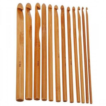 один штук: Крючок/ крючки бамбуковый для вязания - 12 штук в наборе толщина от 3