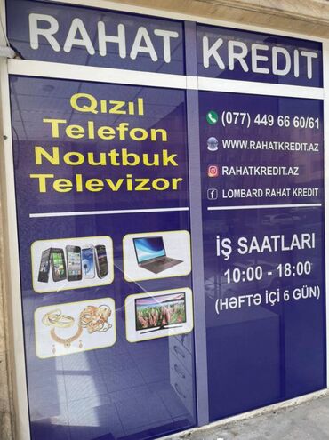 Başqa xidmətlər: Lombard elektroni̇ka televi̇zor,noutbook,pc,telefon,playstation