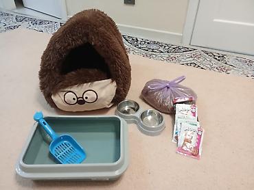 Кошки: Комплект для кошки/котёнка «Стартовый набор» Состав: - Домик-лежанка — 1