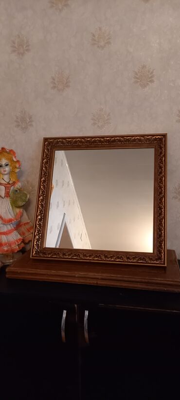 Güzgü Table mirror, Kvadrat, Dekorativ, Naxışlı