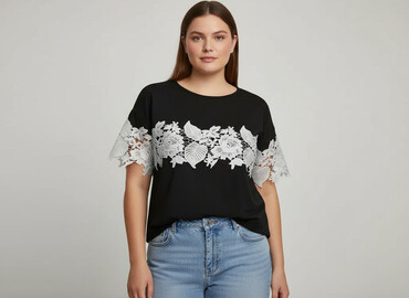 bluzki z tiulowymi rękawami allegro: Bluzka damska, rozmiar XL