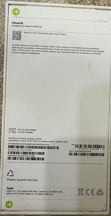 iphone 16 купить: IPhone 16, Новый, 128 ГБ, Черный, Коробка, 100 % — 5