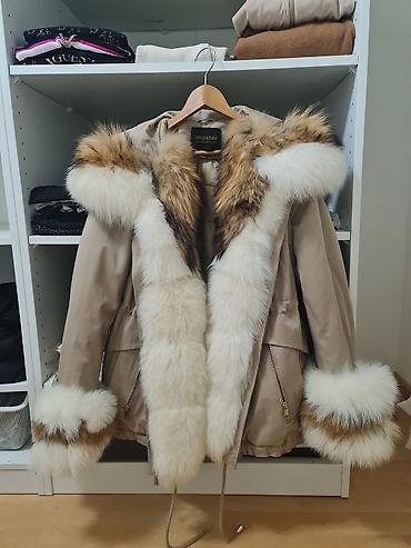 mont prsluci: Ženska parka sa krznom – bež - Model: IDI LEATHER parka s bogatim — 4