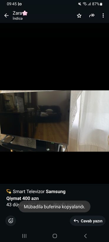 102 ekran televizor qiymetleri: Televizor Samsung Led 43"