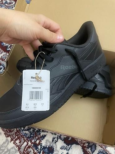 кеды reebok: Кроссовки Reebok, модель в классическом стиле, полностью черные. - — 2