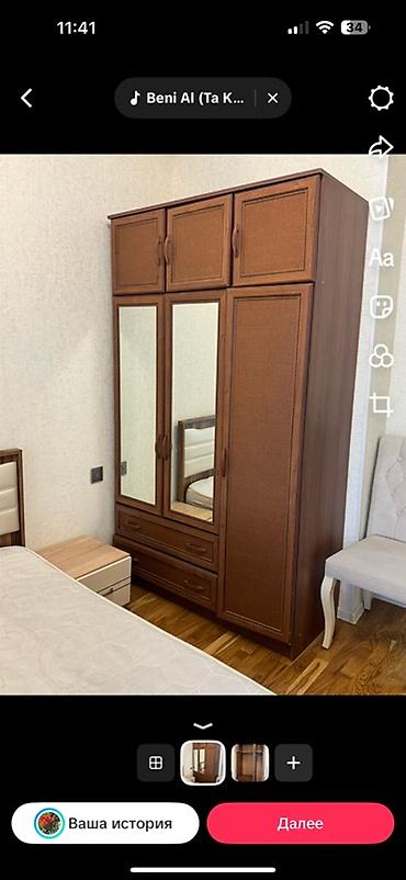 Taxta geyim şkafı – klassik dizayn, qəhvəyi rəng - Material lalafo.az -da Taxta geyim şkafı – klassik dizayn, qəhvəyi rəng - Material