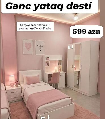 tek dolab: Qız üçün, Yeni, Təknəfərlik çarpayı, Dolab, Yazı masası — 1