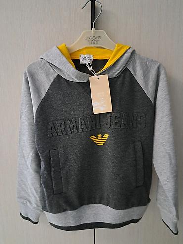usag geyimi: Armani Junior (İtaliya) kapüşonlu uşaq svitşortu - Brend: Armani — 1
