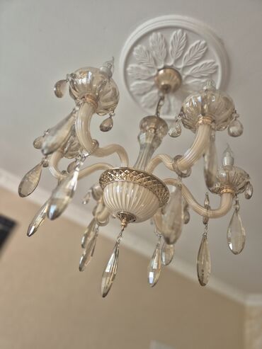 Stol lampaları: Çılçıraq, 5 lampa, Şüşə
