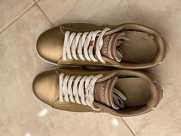 Qadın ayaqqabıları: Lacoste qadın krossovkası – Carnaby Evo 118 1 SPW - Rəng: metalik — 3