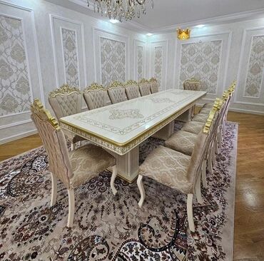 kuxna uqlavoy stol: Qonaq otağı üçün, Yeni, Açılmayan, Dördbucaq masa, 6 stul, Azərbaycan