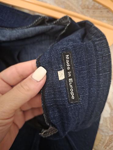 mini etek: Mavi rəngli ətək – Avropada istehsal - Material: cins tipli qalın — 3