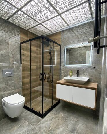 Duş kabinaları, arakəsmələr: Yeni Üstü açıq kabina, Künc üçün, Pulsuz çatdırılma — 4