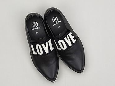 klapki hermes paris: Czarne slip-ony damskie LU BOO, rozmiar 36 - Model: slip-on z — 1