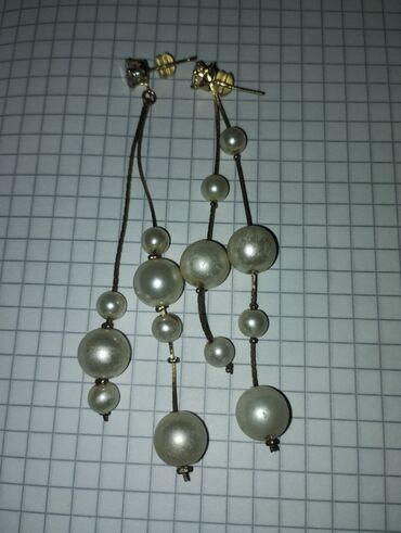 Bijuteriya dəstləri: Qadın sırğaları dəsti - 3 cüt asma sırğa 1) Mirvari effektli — 4