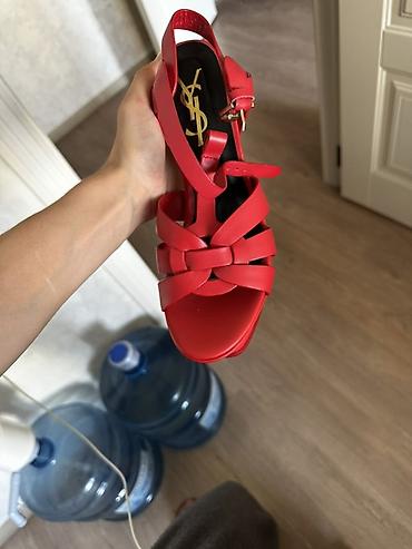 Basanoşka və səndəllər: YSL, Ölçü: 39, rəng - Qırmızı, İşlənmiş — 5