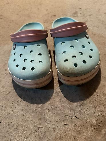 crocs: Сабо, 32, Crocs, Б/у, цвет - Голубой, Самовывоз — 1