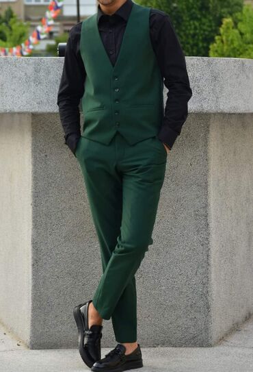 bež pantalone: Suit S (EU 36), M (EU 38), color - Green