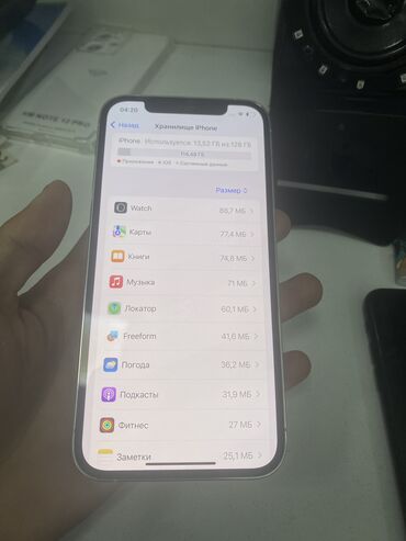 новый айфон 11 про макс: IPhone 12 Pro, Колдонулган, 128 ГБ, Ак, Заряддоочу түзүлүш, Коргоочу айнек, Кабель, Бөлүп төлөө менен, 78 %