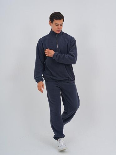 Спортивные костюмы: Мужской спортивный костюм, однотонный черный. + - Комплект: свитшот — 16