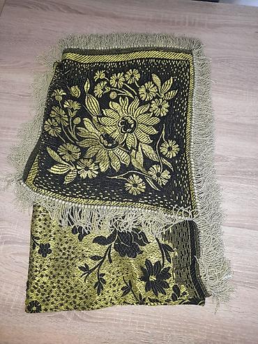 Покрывала: Qızılı-qaranlıq naxışlı şal/örtü - Material: sıx toxunma, ipəkabənzər — 3