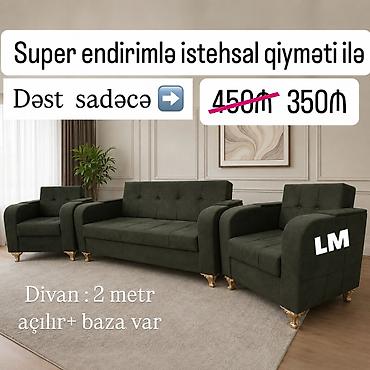 Divan + 2kreslo Endirim fürsəti💣 Qiymət : 350₼ Yeni və sifarişlə 💥 lalafo.az -da Divan + 2kreslo Endirim fürsəti💣 Qiymət : 350₼ Yeni və sifarişlə 💥