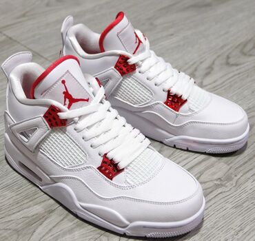 bele cizme na stiklu: Air Jordan 4 “Red Metallic” AJ4 Bijelo Crvena