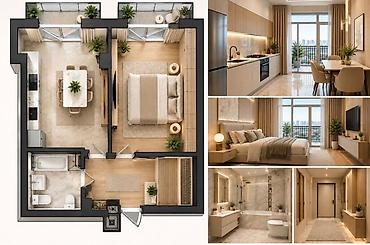 кв кок жар: Продается 1 комнатная квартира 📍Адрес: Асанбай 🏗️Застройщик: Elite — 3