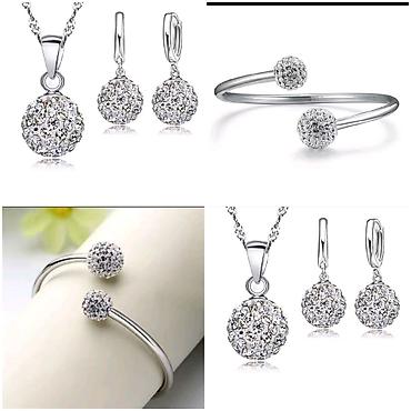 blackpink stvari: Posrebreni set od tri nakita – 3.000 din. Elegantni komplet sa — 2