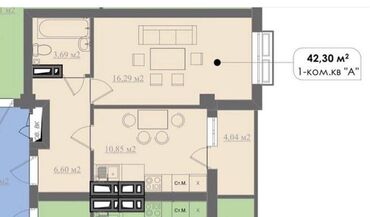 политех сдаётся квартира: 1 комната, 42 м², Элитка, 9 этаж, ПСО (под самоотделку)