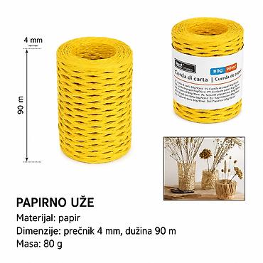 KMT Papirni kanap u valjku 80 g, žuti – 90 m Opis: - Papirni