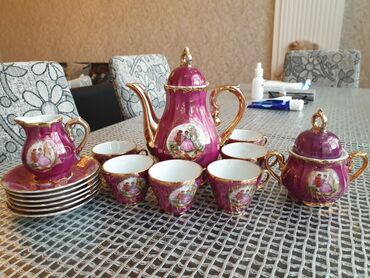 karaca baku qiymetler: Çay dəsti, rəng - Çəhrayı