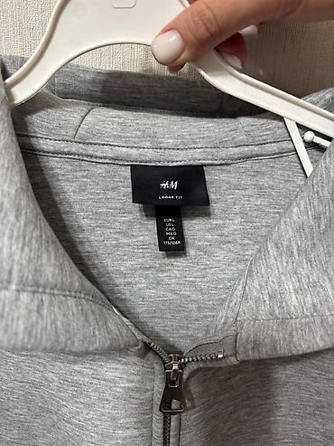 Толстовки: Мужская толстовка, L, H&M, Новый, цвет - Серый, Платная доставка — 2
