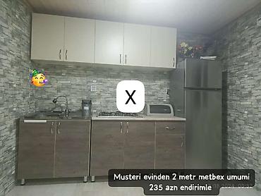 2 metr uzunluğunda mətbəx mebeli dəsti - Yuxarı dolablar: açıq