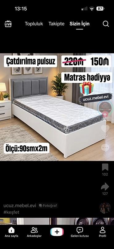 divan kreslo təmiri: Müasir dizaynlı tək nəfərlik çarpayı – laminat korpuslu model — 2